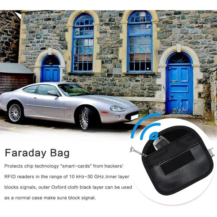 Car Key Signal Blocker Faraday Pouch – Dual-Pocket Key Fob Case