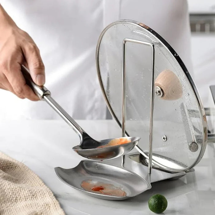 Stainless Steel Detachable Pot Lid & Utensil Rack