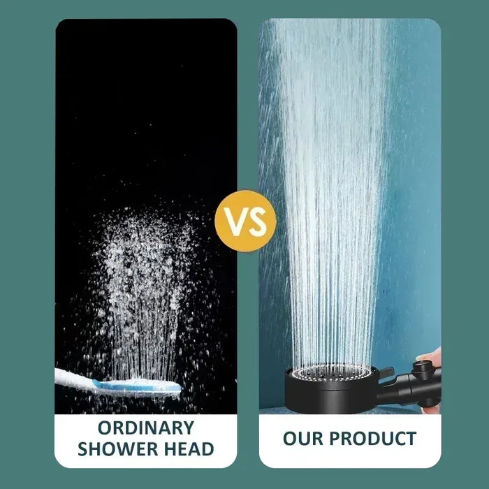 8-Mode High-Pressure Black Handheld Shower Head — Water-Saving, Fall-Resistant