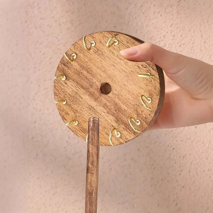 Wooden Jewellery Organiser Tower — 12 or 18 Golden Hooks, Round Base