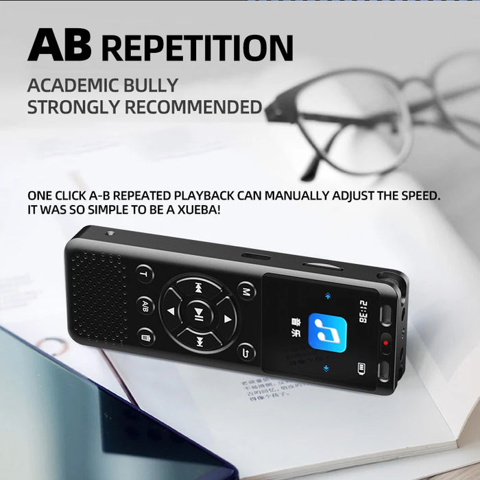 Large-screen USB-C Rechargeable Voice Recorder with Noise Reduction and TF Card Support