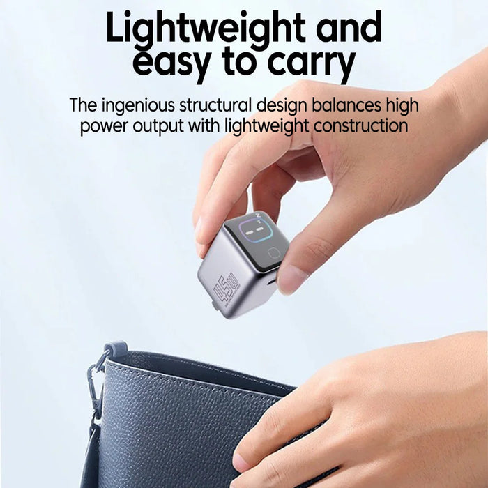 45W USB‑C PD GaN Fast Charger with AI Touch Screen — for iPhone 17/16/15, Samsung, Xiaomi, Huawei