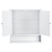Double‑Door Wall‑Mounted Mirror Cabinet with Open Shelves, 56 x 13 x 58cm, White