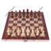 Foldable 3-in-1 Wooden Chess Set — Chess, Checkers & Backgammon, 29×29cm Travel Board