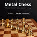 Deluxe 30cm Folding Wooden Checkerboard Set with Weighted Zinc Alloy Pieces