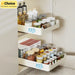 Pull-Out Kitchen Drawer Rack with Slide Rails — 43cm Stainless Steel Organiser (White)