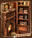 Twilight Library DIY Wooden Bookend Miniature Cottage with Touch LED