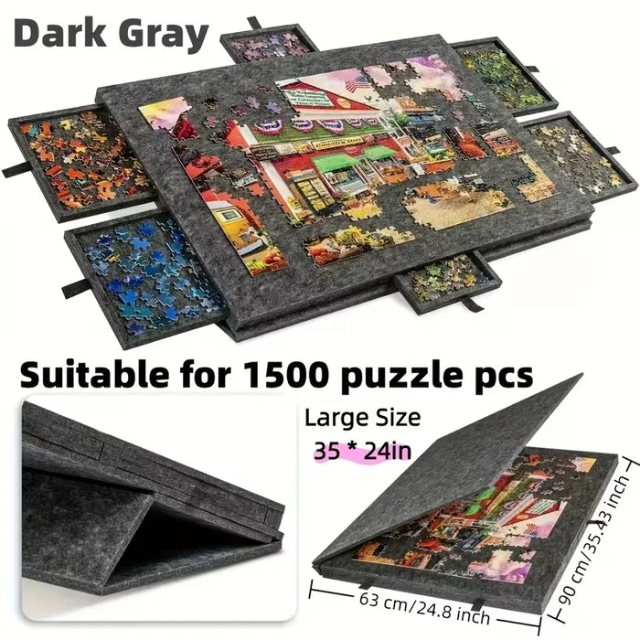 Tilting Puzzle Board with Stand and Cover — Portable 1000‑Piece Jigsaw Table with 6 Drawers