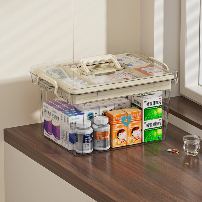 Transparent Medical Storage Box — Foldable, Large-Capacity Medicine Cabinet