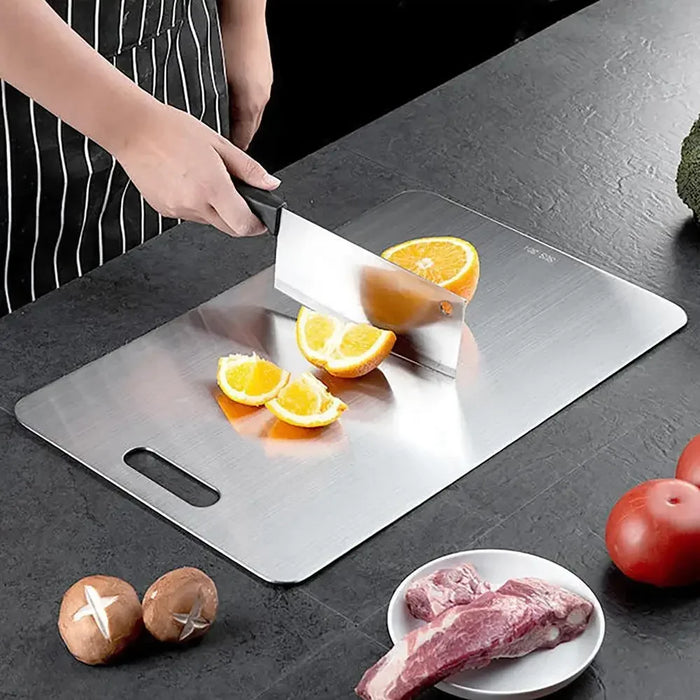 Stainless-steel Cutting Board — Thickened, Double-sided Food‑Grade Chopping Board