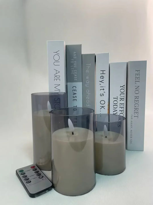 LED Flameless Acrylic Candles with Remote & Timer – Flickering, Battery Powered