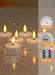 Rechargeable LED Tea Lights – Pack of 12, Black Wick, Remote-Controlled Flame-Effect