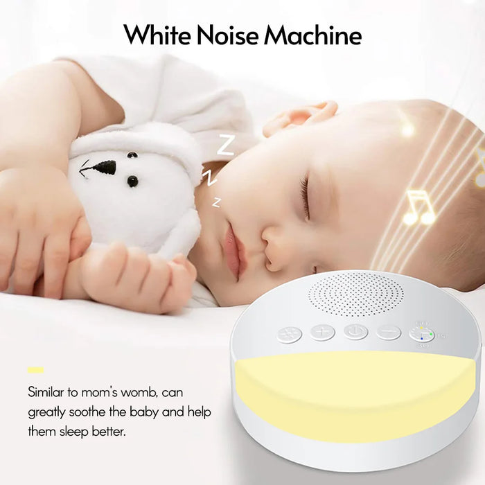 Baby White Noise Machine — USB Rechargeable Sleep Sound Player with Timer & Night Light