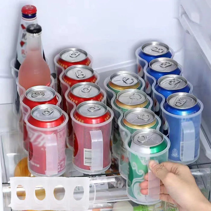 Portable Transparent Can Storage Box – Fridge Slide Rack for Soda & Beer Cans