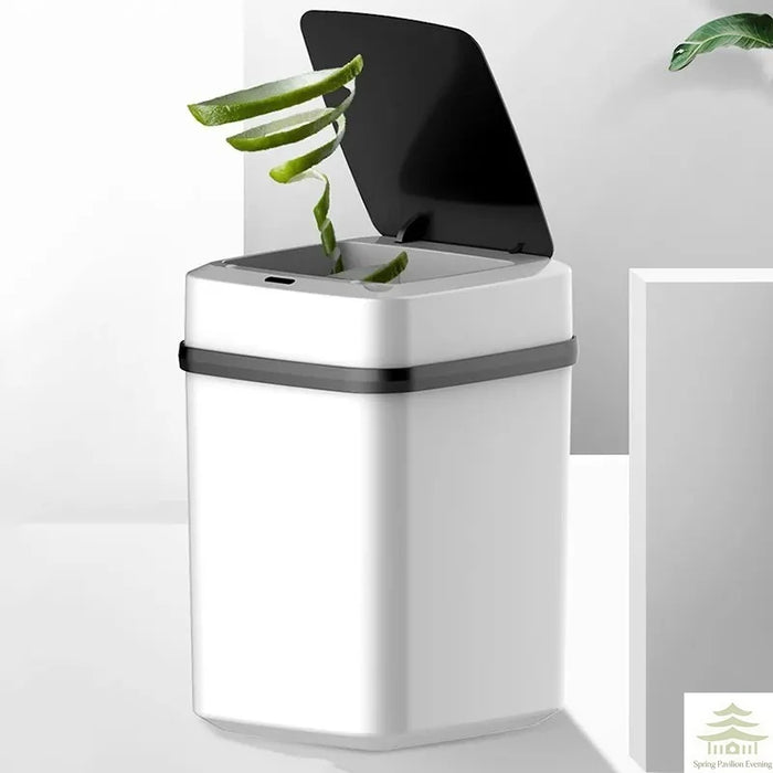 13L Rectangular Touch-Top Kitchen & Bathroom Bin – White
