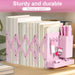 Retractable Metal Desktop Bookstand with Basket, Hooks & Removable Pen Holder