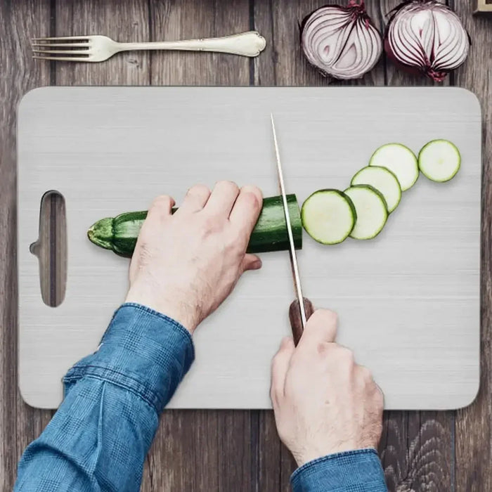 Stainless-steel Cutting Board — Thickened, Double-sided Food‑Grade Chopping Board