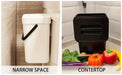 Countertop Compost Bin with Lid – Hanging or Freestanding Kitchen & Bathroom Bin (3L/5L)