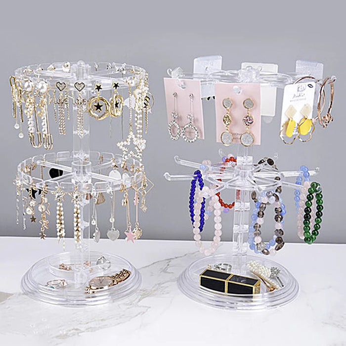 Rotating Jewellery Organiser – Compact Stand for Earrings, Necklaces & Bracelets