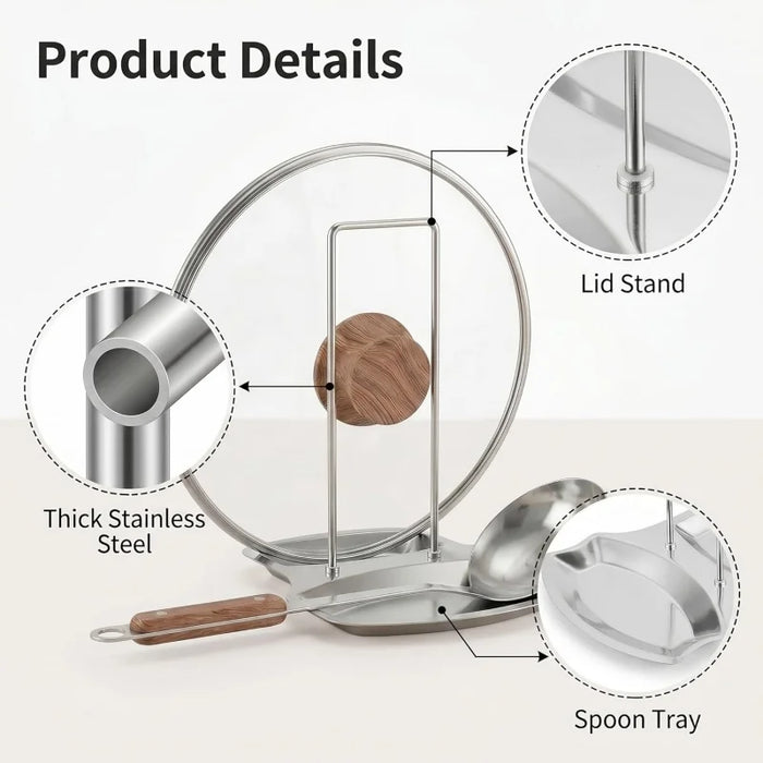Stainless Steel Detachable Pot Lid & Utensil Rack