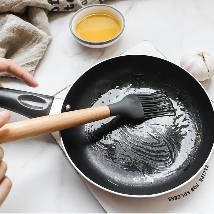 12-Piece Silicone Kitchen Utensil Set with Wooden Handles, Non-Stick