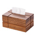 Walnut Solid Wood Tissue Box — Classic Desktop & Living Room Case
