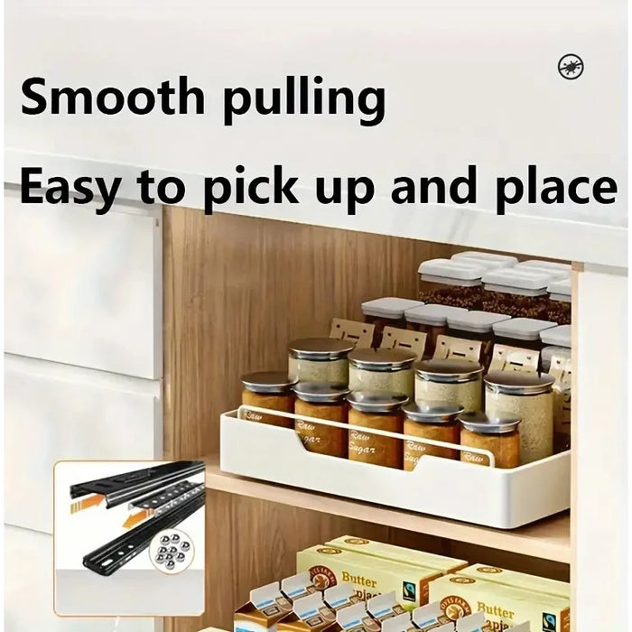 Under-sink Pull-out Drawer Organiser – No-drill Sliding Storage Rack for Kitchen & Bathroom