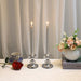 Pair of Gold Metal Taper Candle Holders — Vintage Brass Finish, 8.5 cm