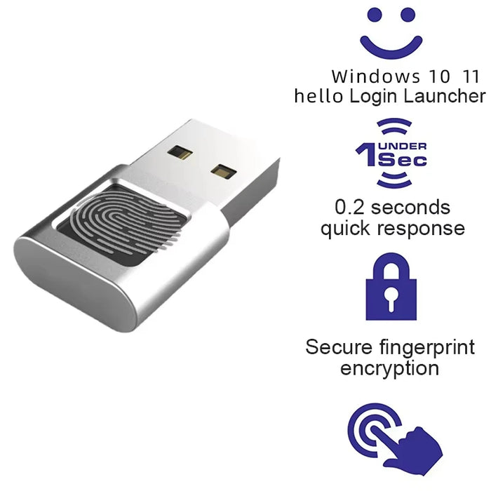 U8 USB Fingerprint Reader — Windows Hello Dongle for Windows 8, 8.1, 10 & 11