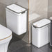 Touchless Wall-Mounted Bathroom Bin — Odour-Sealing Rectangular Plastic, 9L (White)
