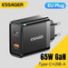 65W GaN USB-C PD Fast Charger with QC3.0 — Phone Adapter for iPhone 16 Pro Max & Galaxy S23 (UK plug option)