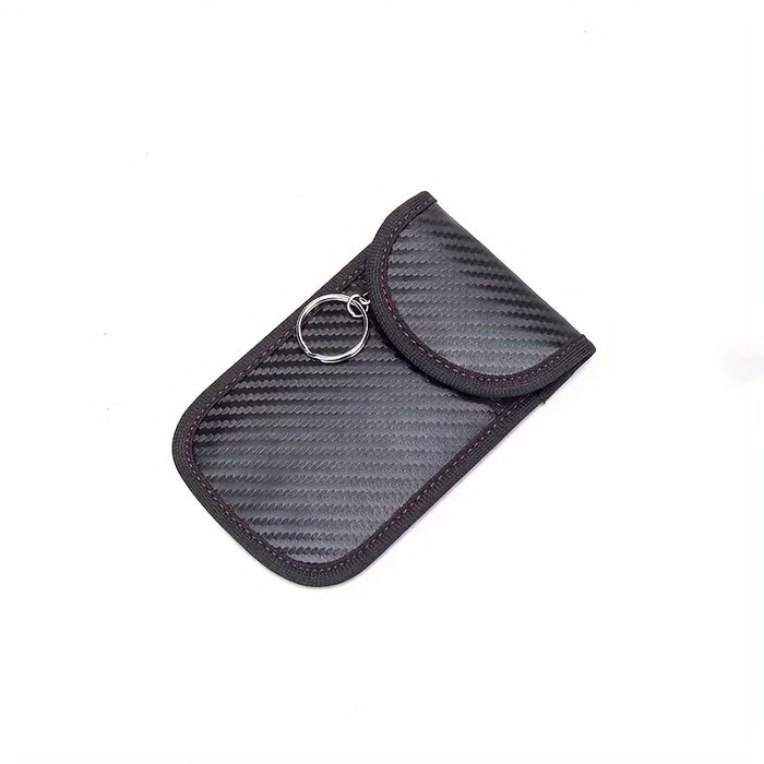 RFID Signal-Blocking Key Pouch — Carbon Fibre Faraday Key Fob Protector