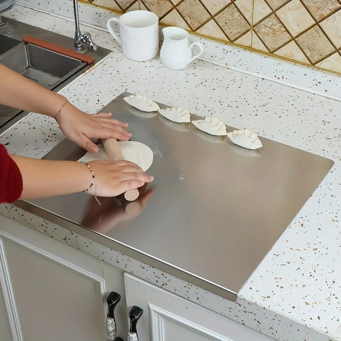 Stainless Steel Cutting Board — Heavy‑Duty Non‑Slip with Safety Lip (50x40cm or 40x30cm)