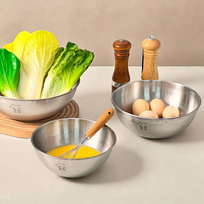 304 Stainless Steel Mixing & Salad Bowl with Measuring Lines — Large Capacity