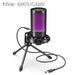 AmpliGame RGB USB Gaming Microphone A2 — Condenser with Light‑touch Mute & Tripod