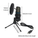 USB RGB Condenser Microphone — Wired Gaming & Streaming Mic for PC/Laptop