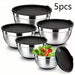 5-piece Stainless Steel Nesting Bowl Set with Sealing Lids — Mixing, Serving & Storage