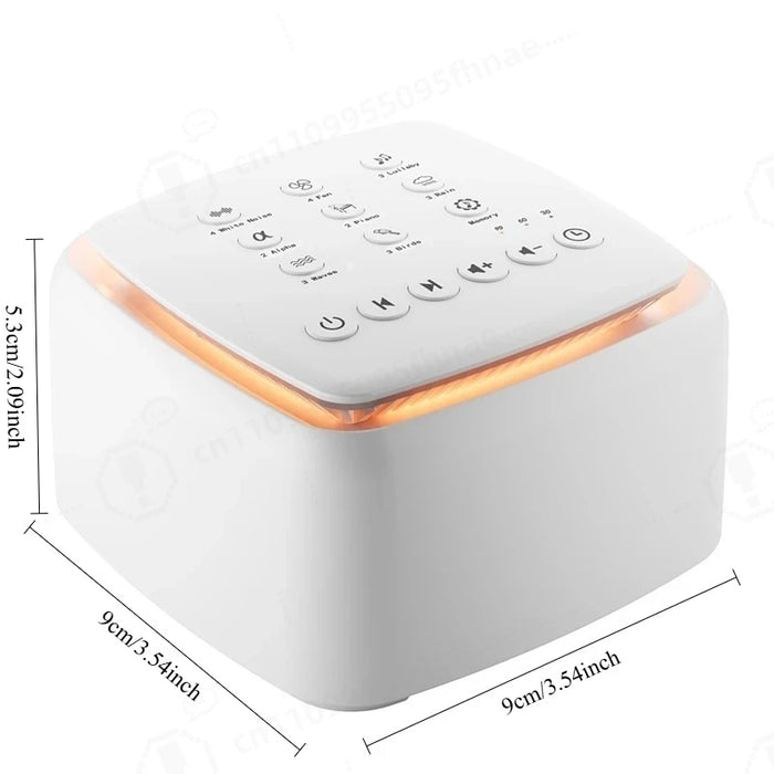 Rechargeable White Noise Machine — 30 Soothing Sounds & Warm Light (White)