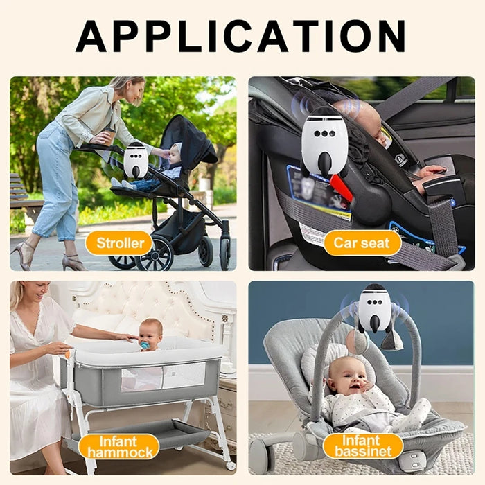 Portable Stroller Rocker — Vibrating Soother with White Noise & Bluetooth Speaker