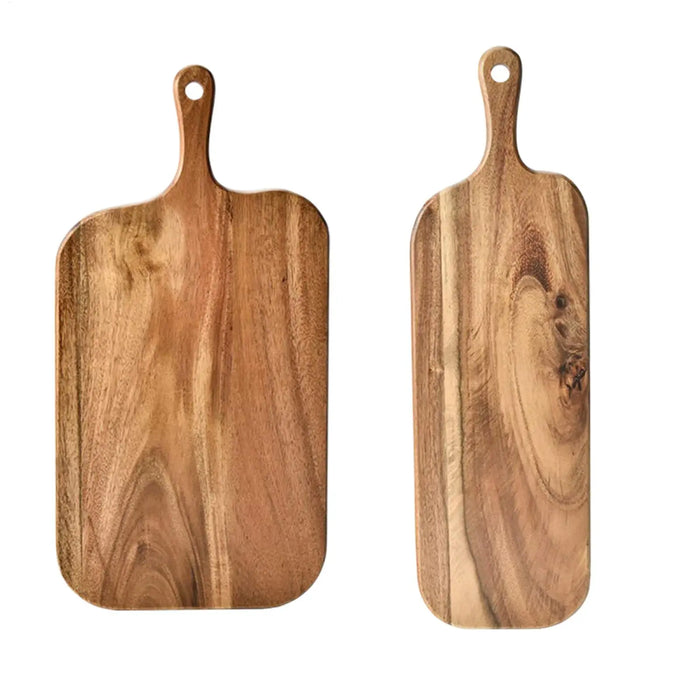 Double-Sided Wooden Cutting Board with Handle — Charcuterie & Serving Platter (Two Sizes)