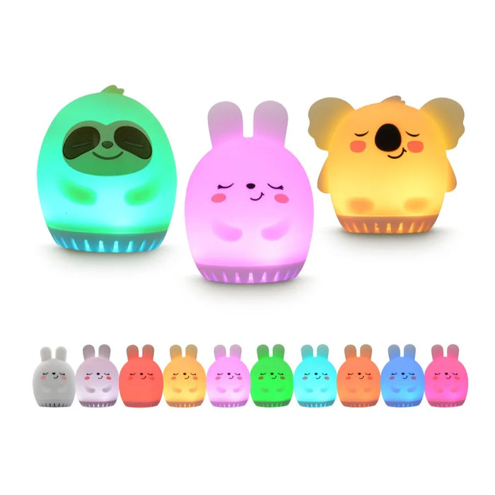 Mini Rabbit White Noise Machine & LED Night Light — 20 Soothing Sounds, USB‑C Rechargeable Silicone Sleep Aid