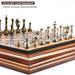 High‑end desktop 36cm (14in) wooden chess set with detachable metal pieces — king 6.3cm, gift box