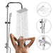 Square Stainless Steel Shower Head Set with 8-inch Rainfall & Mixer