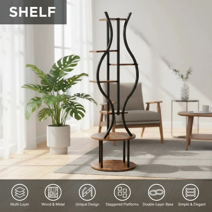 145cm Tall 7-Tier Corner Metal Plant Stand – Indoor & Outdoor Flower Rack