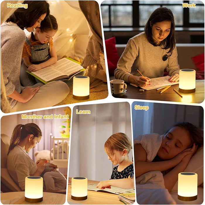 Lampada Touch LED - Lampada da Comodino con Luce RGB, Sensore Touch e Funzione Lampada da Scrivania Portatile - Soluzione Perfetta per l'Illuminazione della Camera da Letto e Regalo per Bambini