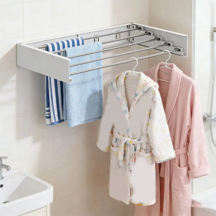 Carbon Steel Invisible Wall-Mounted Clothes Drying Rack — 60cm Hidden Foldable, Heavy-Duty