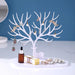 Reindeer Tree Jewellery Stand with Tray — PP Plastic Organiser (Black or White)
