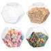Clear Hexagonal Candy & Cookie Jar with Lid — Reusable Plastic Countertop Organiser