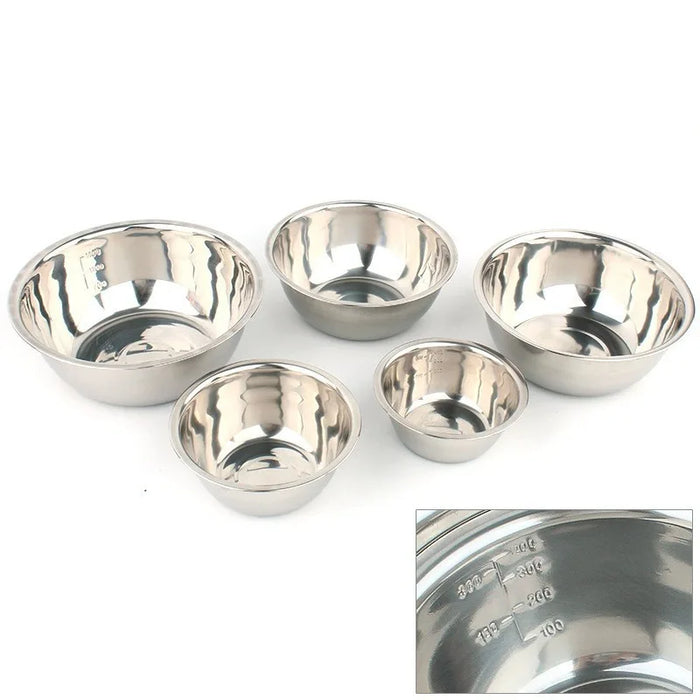 5-piece Stainless Steel Nesting Mixing Bowls (14–24cm) – Non-slip, Lightweight