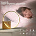 Touch Alarm Clock Night Light — 3-Level Dimmable Table Lamp with White Noise (Wood Colour)